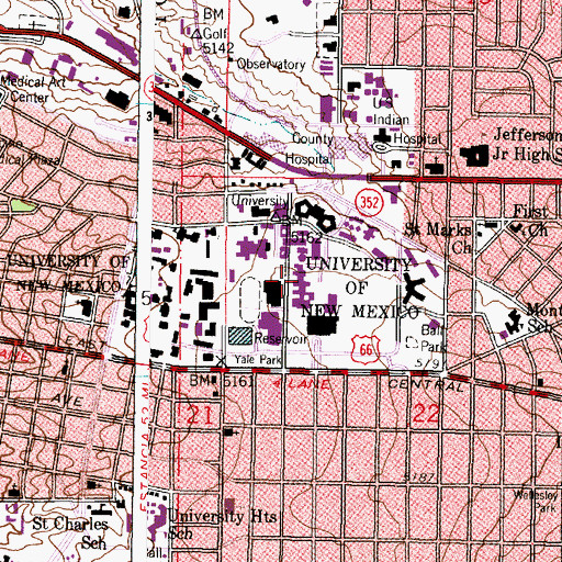 Topographic Map of University of New Mexico Press Building, NM