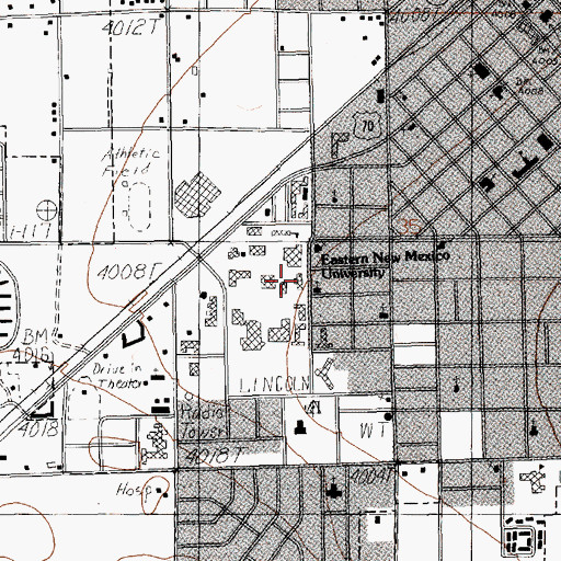 Topographic Map of Greyhound Arena, NM