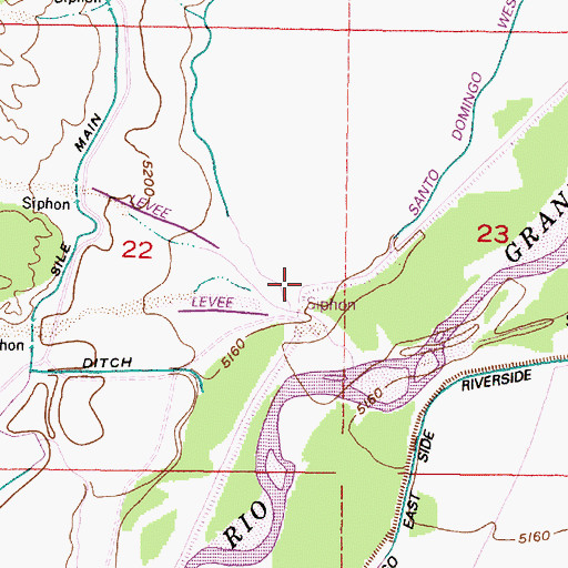 Topographic Map of Santo Domingo West Side Drain, NM