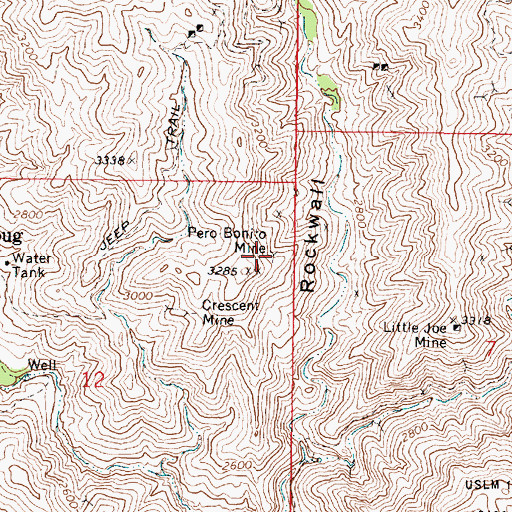 Topographic Map of Pero Bonito Mine, AZ