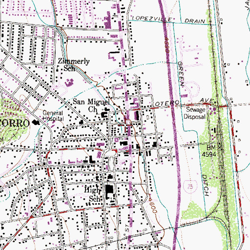 Topographic Map of Herrick House Historic Site, NM