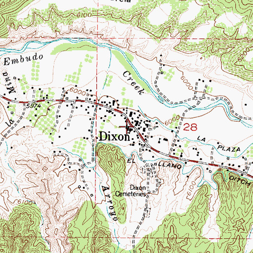 Topographic Map of Harding Mine Historic Site, NM
