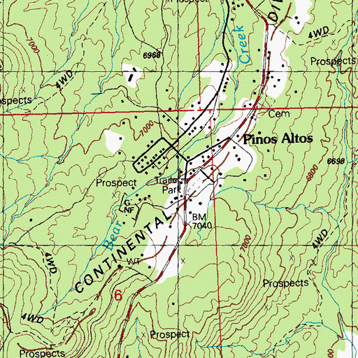 Topographic Map of Gold Avenue Methodist Episcopal Church Historic Site, NM