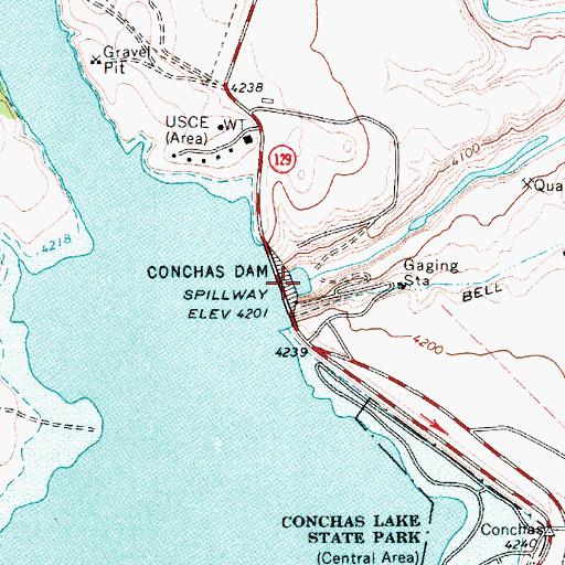 Topographic Map of Bell Ranch Headquarters Historic Site, NM