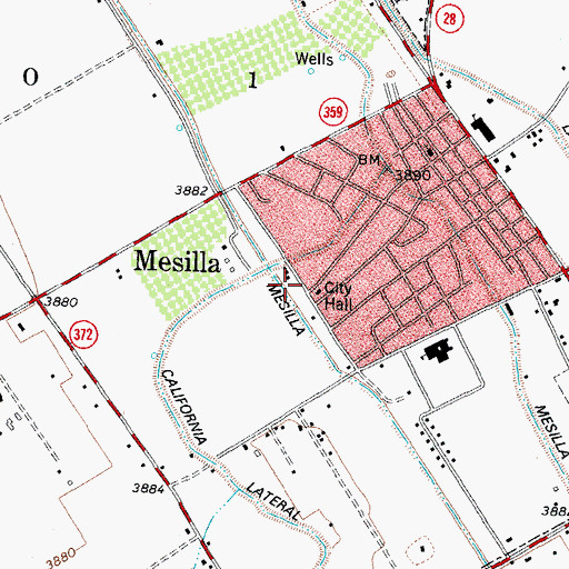 Topographic Map of Doa Ana County Courts Building Historic Site, NM