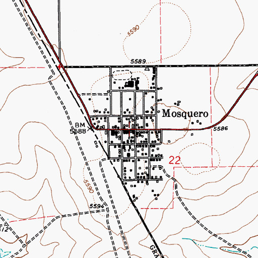 Topographic Map of Harding County Courthouse, NM