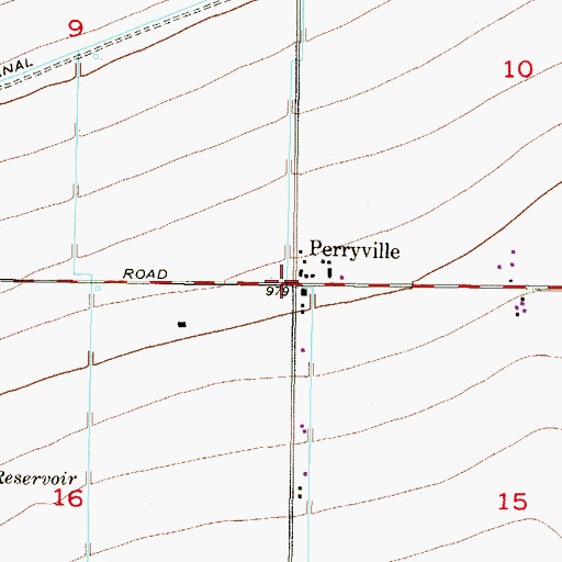Topographic Map of Perryville, AZ