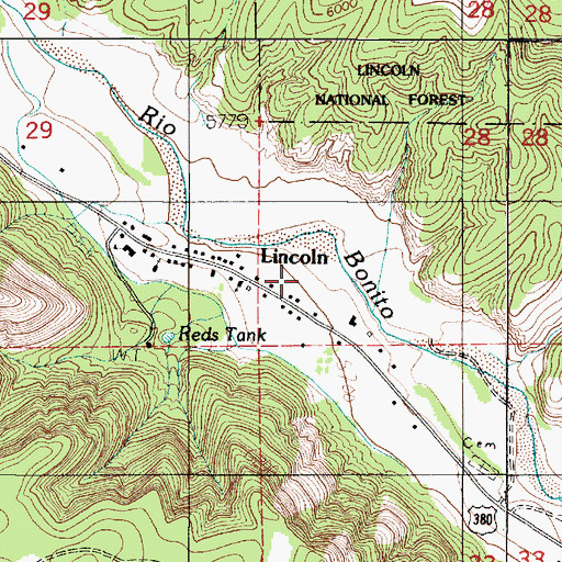Topographic Map of Double Crossing Historic Site, NM