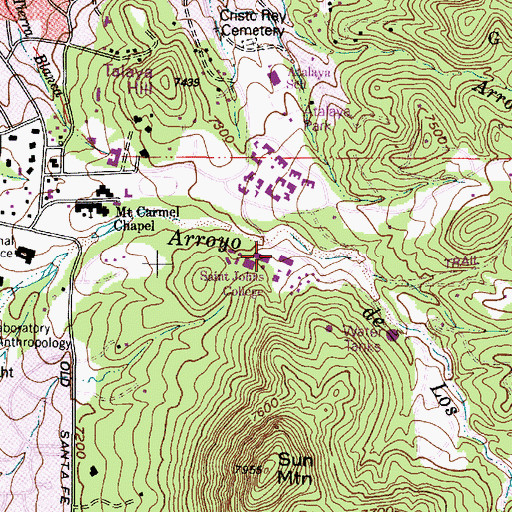 Topographic Map of Meem Library, NM