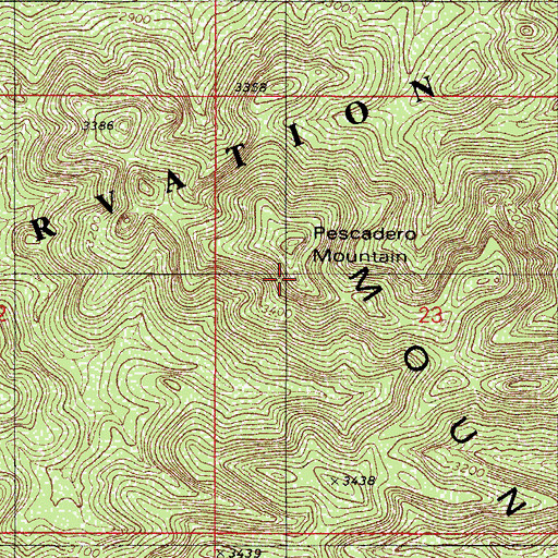 Topographic Map of Pescadero Mountain, AZ