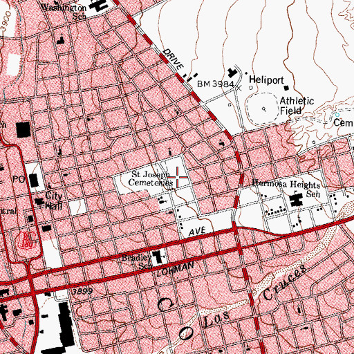 Topographic Map of Jacobs Hall, NM