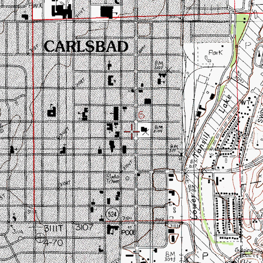 Topographic Map of J J Hagerman House Historic Site, NM