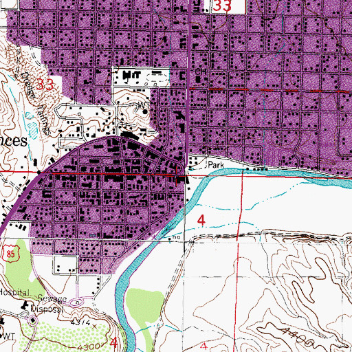Topographic Map of Hendrick House Historic Site, NM