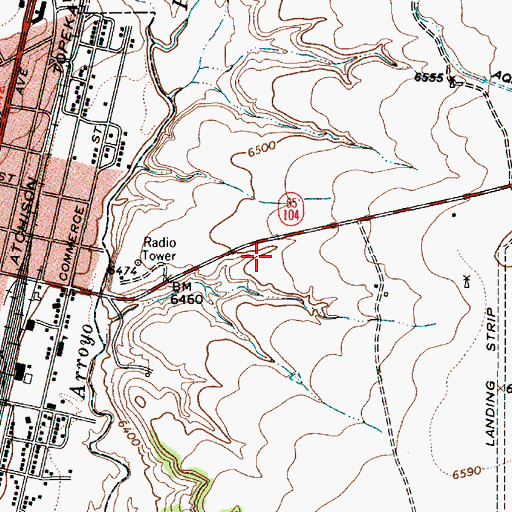 Topographic Map of Hebrew Temple Historic Site, NM