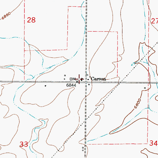 Topographic Map of Carson School Historic Site, NM
