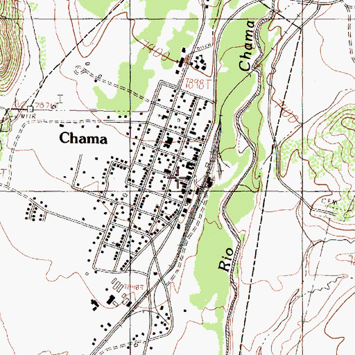 Topographic Map of Chama Jail House Historic Site, NM