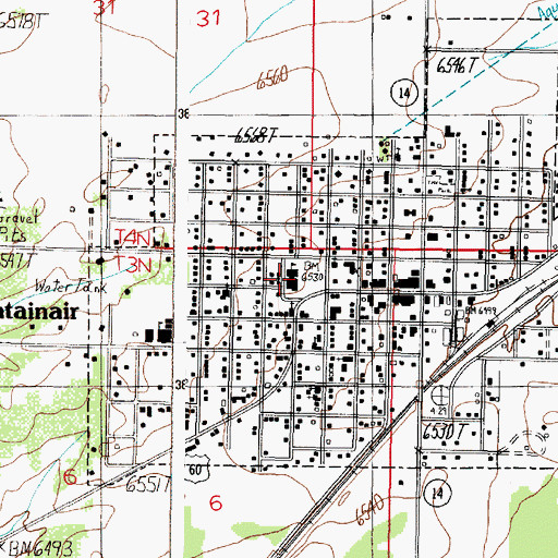 Topographic Map of Mountainair Elementary School, NM
