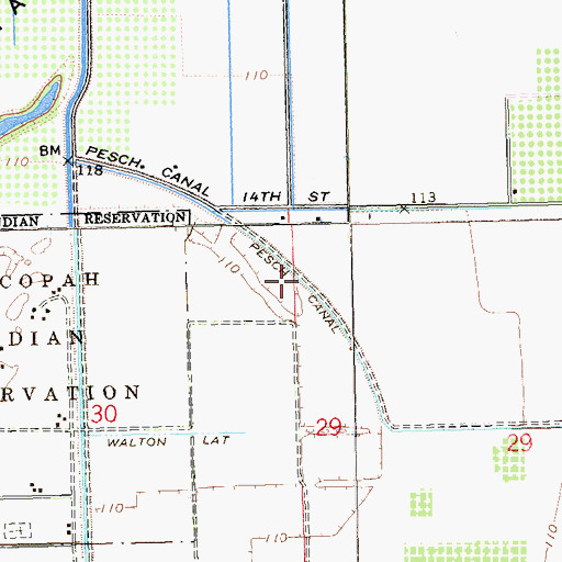 Topographic Map of Pesch Canal, AZ