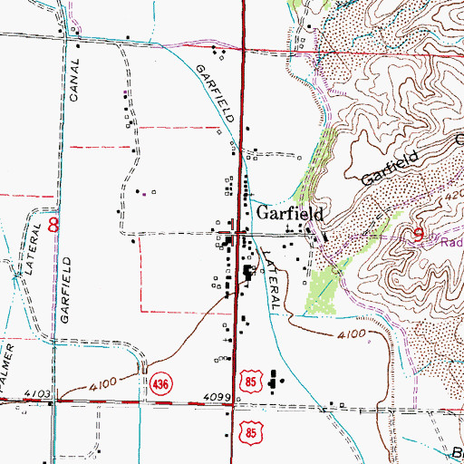 Topographic Map of Garfield Elementary School, NM