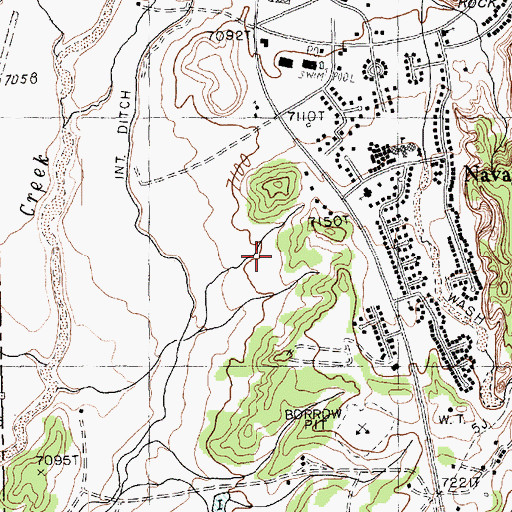 Topographic Map of Navajo Elementary School, NM