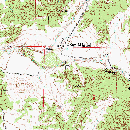 Topographic Map of San Miguel Elementary School, NM