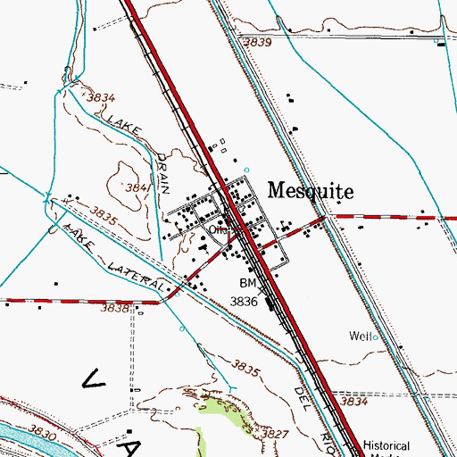 Topographic Map of Mesquite Elementary School, NM