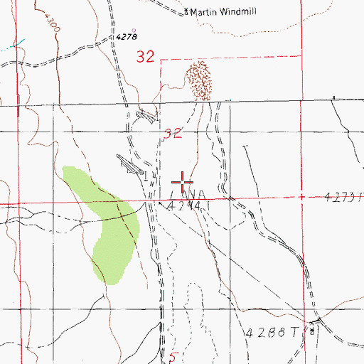 Topographic Map of Henderson Ranch (historical), NM