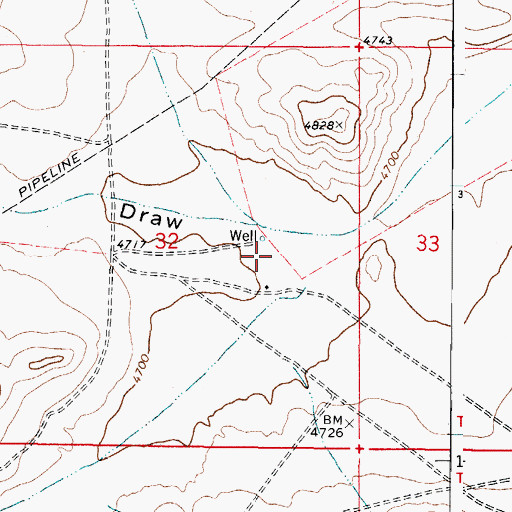 Topographic Map of Wiley Bar Ranch (historical), NM