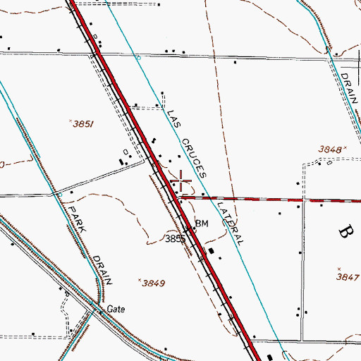 Topographic Map of Brazito School (historical), NM