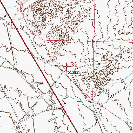 Topographic Map of Mossman Ranch (historical), NM