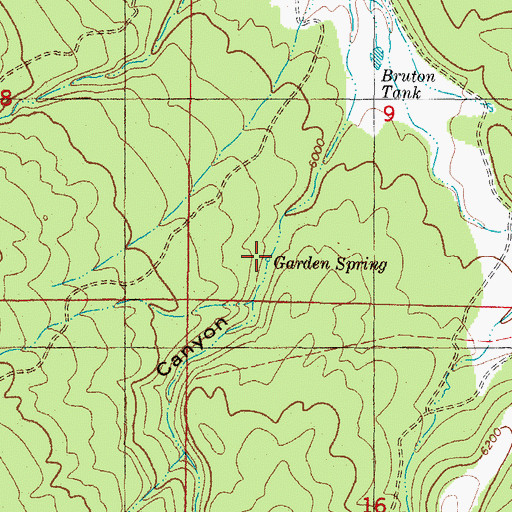 Topographic Map of Garden Spring, NM