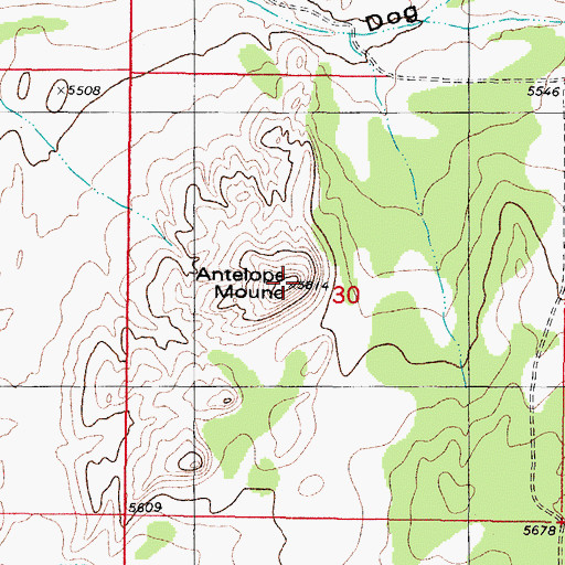 Topographic Map of Antelope Mound, NM
