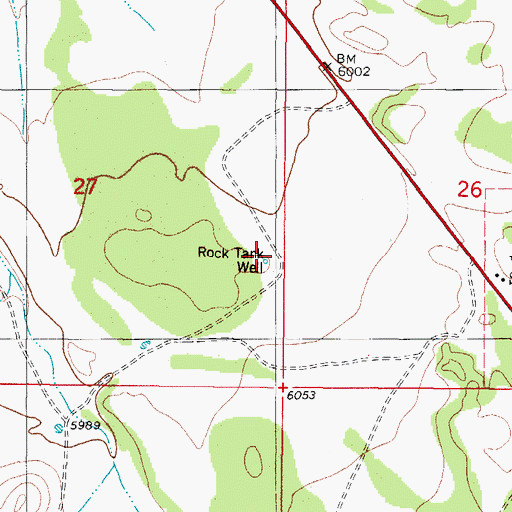 Topographic Map of Rock Tank Well, NM