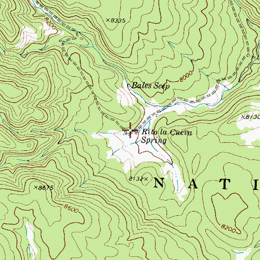 Topographic Map of La Cueva Camp (historical), NM