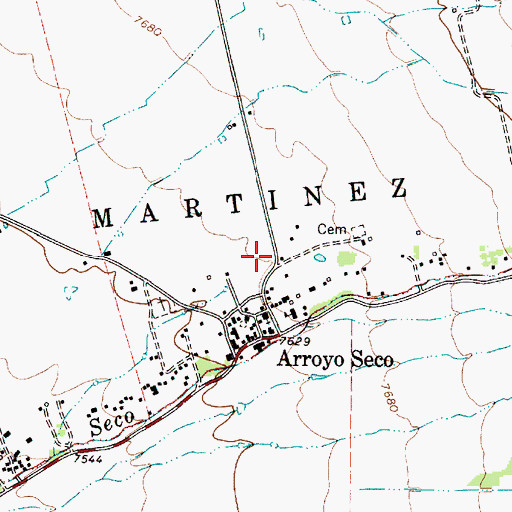 Topographic Map of Arroyo Seco Elementary School, NM