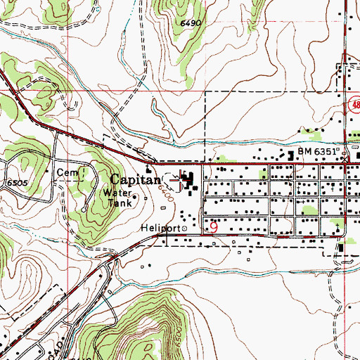 Topographic Map of Capitan Elementary School, NM