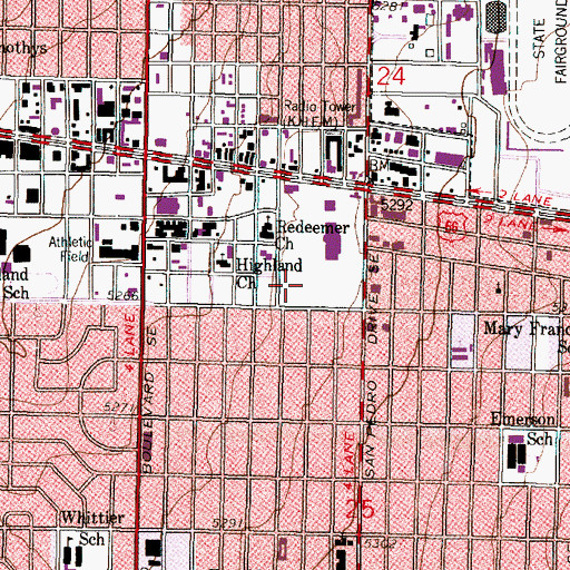 Topographic Map of Turquoise Lodge Hospital, NM