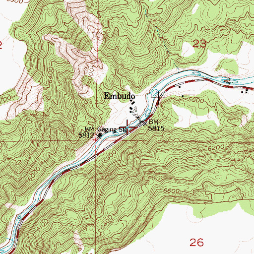 Topographic Map of Health Centers of New Mexico Northern New Mexico Embudo Clinic, NM