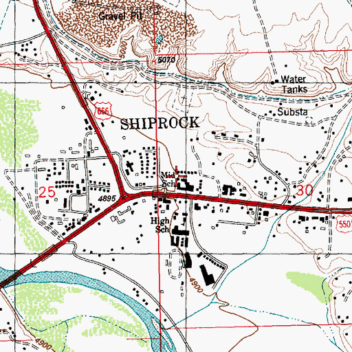 Topographic Map of Mesa Elementary School, NM