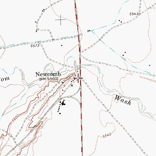 Topographic Map of Newcomb Elementary School, NM