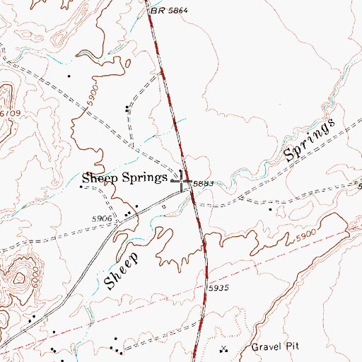 Topographic Map of Naschitti Elementary School, NM