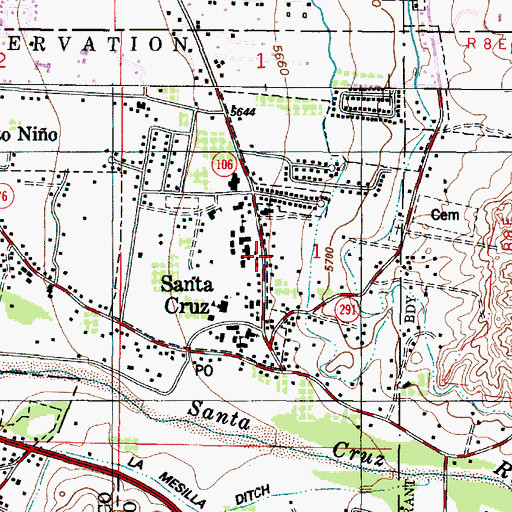 Topographic Map of McCurdy Elementary School, NM