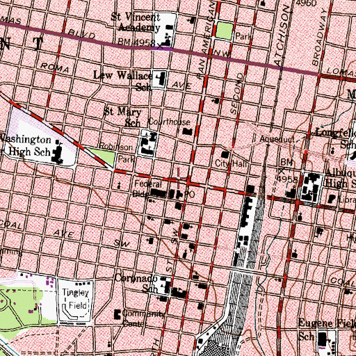 Topographic Map of Kimo Theater Historic Site, NM