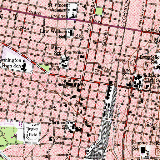 Topographic Map of Rosenwald Building Historic Site, NM