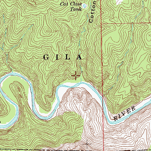 Topographic Map of Lower San Francisco Wilderness Study Area, NM