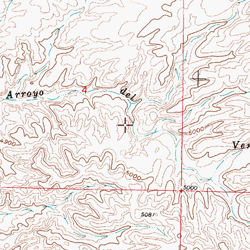 Topographic Map of Veranito Wilderness Study Area, NM