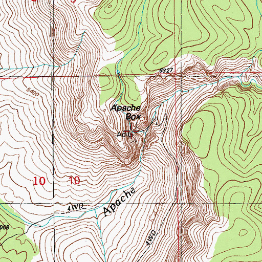 Topographic Map of Apache Box Wilderness Study Area, NM