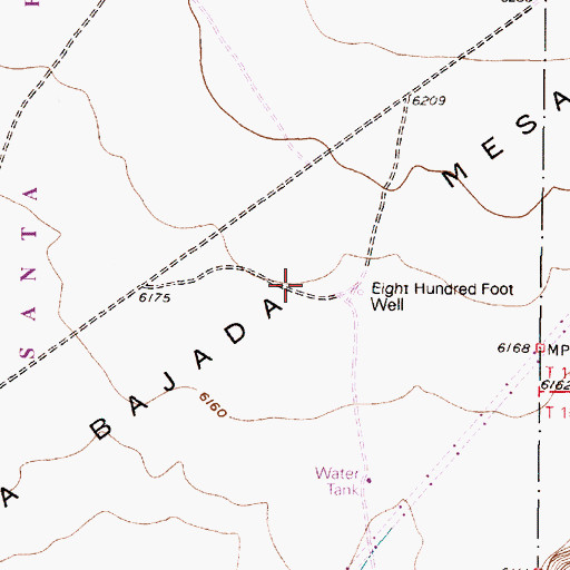 Topographic Map of La Bajada Mesa Agricultural Site, NM