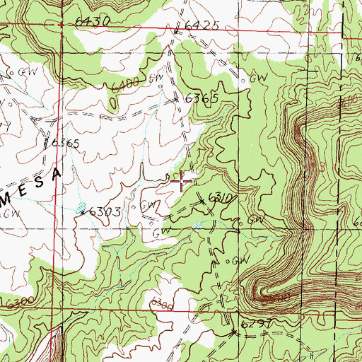 Topographic Map of Prieta Mesa Historic Site, NM