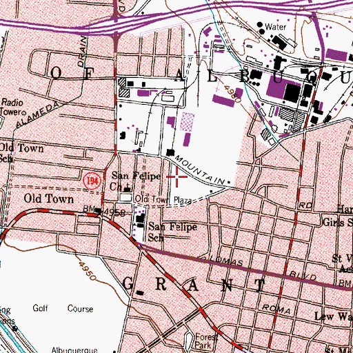 Topographic Map of Museum of Albuquerque Library, NM